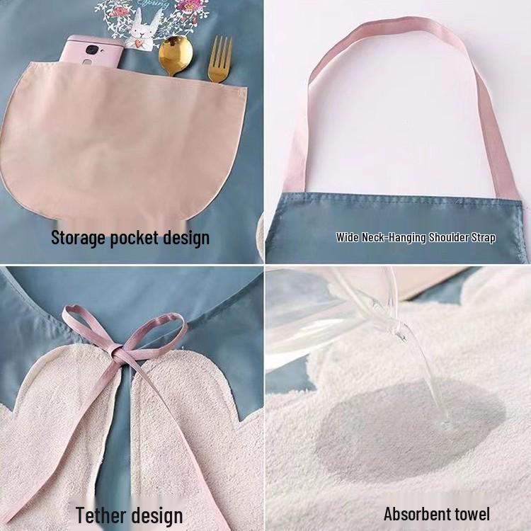 High-Quality Waterproof PVC Apron – Summer Thin Style, Hand-Wipable, Cute & Fashionable Halter Neck Design