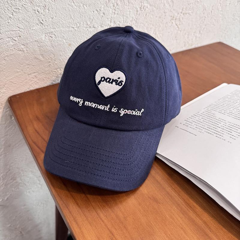 Letter Heart Embroidery Women Baseball Cap With Curved Brim For Casual Outings