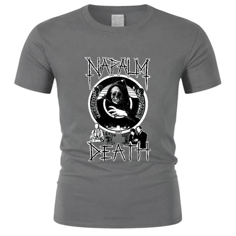 Mens Short Sleeve T Shirt NAPALM DEATH 1 T-SHIRT MENS BLACK FRUIT OF THE LOOM DTG Fashion Tee-shirt Male Summer Tops