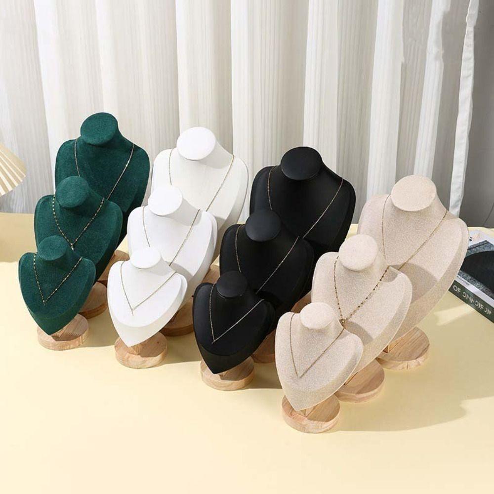 New Suede Jewelry Storage Rack Wooden Show Necklace Display Rack 3D Display Model Necklace