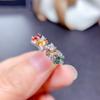 Verstellbarer offener Ring Imitation Natur-Turmal Stapelring für Damen Mädchen Modeschmuck Geschenk