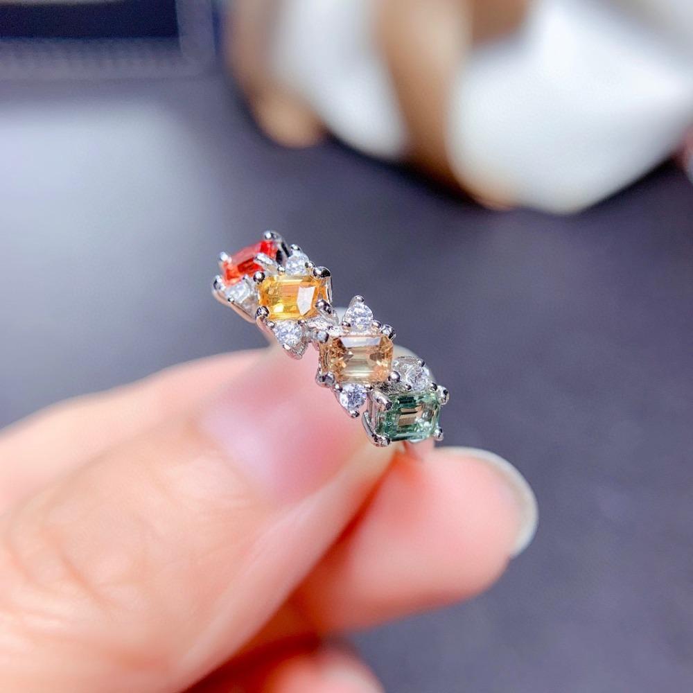 Verstellbarer offener Ring Imitation Natur-Turmal Stapelring für Damen Mädchen Modeschmuck Geschenk