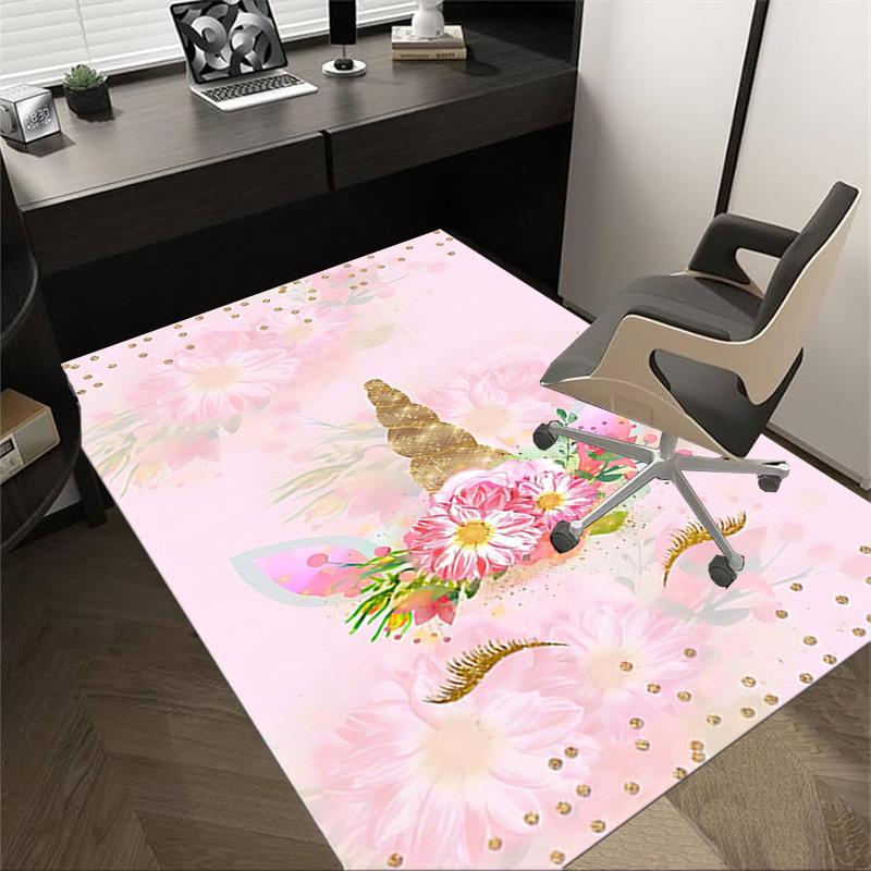 

1PC Unicorn Flowers Non-Slip Floor carpet, Office, family, bedroom, Studio - Large Area Rug, Vibrant Colors, Longlasting Material-X447 60cm by 90cm