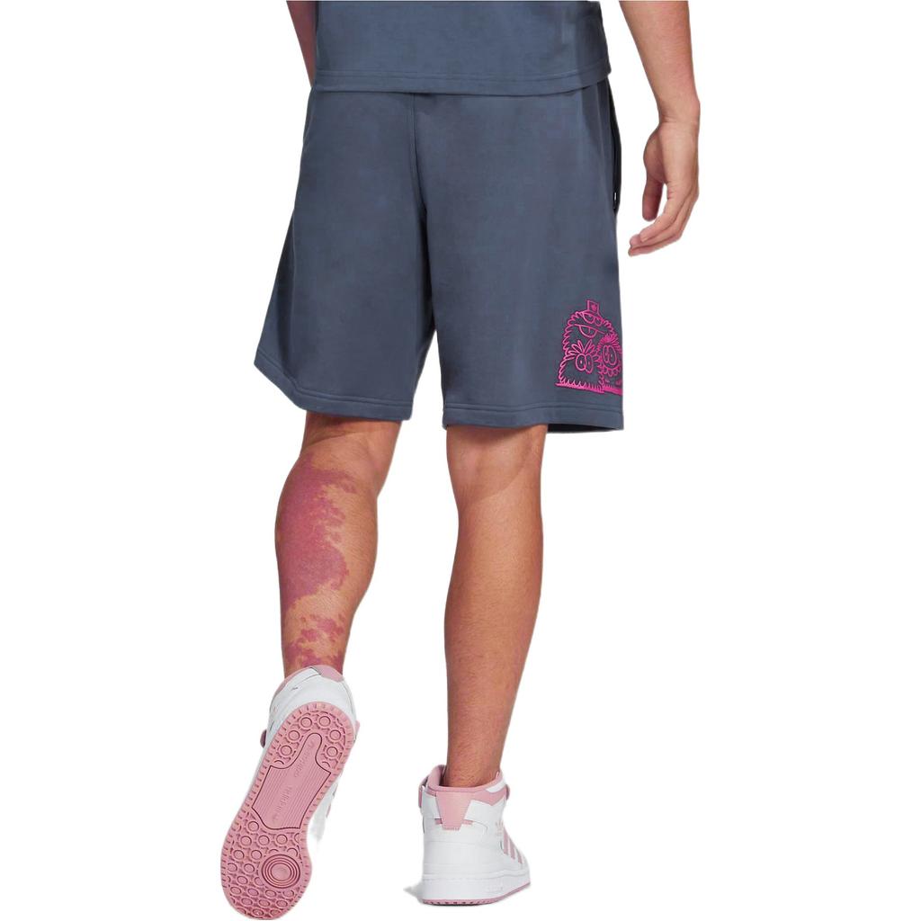 adidas Originals Trefoil Kevin Lyons Cartoon-Print Lässige Gerade Shorts Herren Unterteile Marineblau HC7115