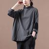Autumn New Loose Half Turtleneck Solid Color Cotton T-shirt Korean Style Bottoming Shirt Versatile Top