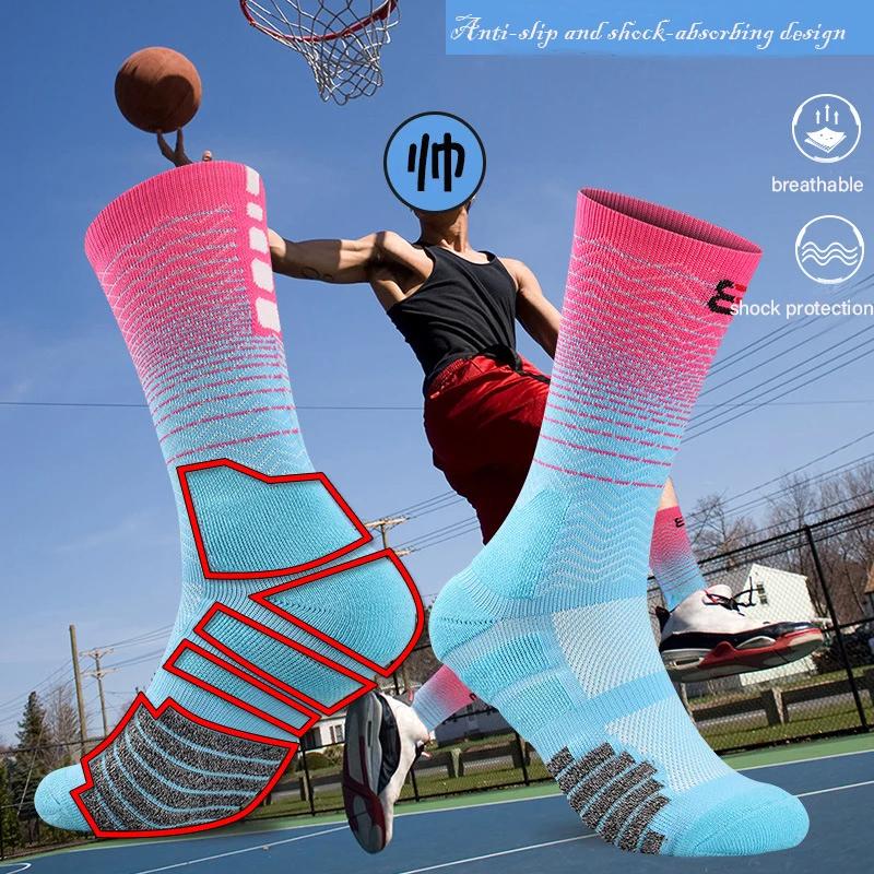 1 Pair Men High Quality Outdoor Sports Socks Breathable Running Cycling Basketball Road Bike Socks