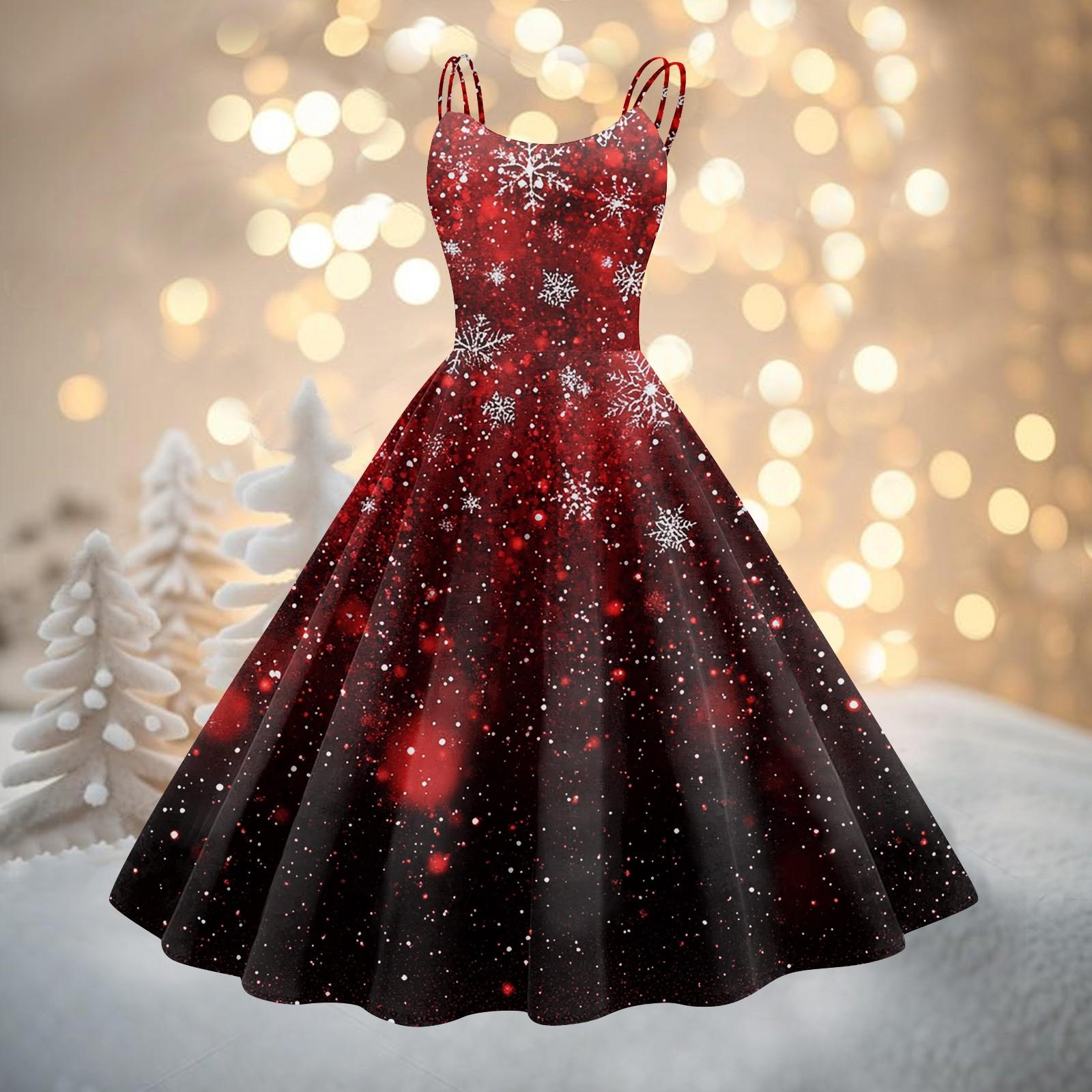 

Жіноча модна різдвяна сексуальна готична коктейльна сукня без бретелей у стилі панк, вінтажна сукня L