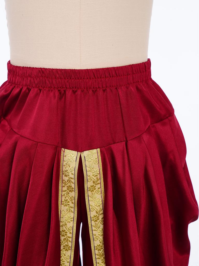 Kids Boys Halloween Dhoti Pants: Satin Indian Style Trousers with Elastic Waist, Draped Baggy Fit for Theme Party & Ball