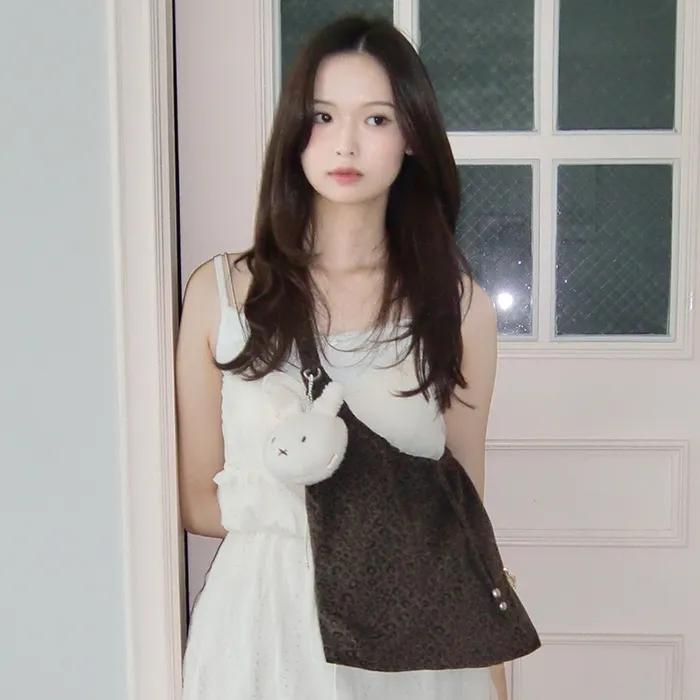 Leopard String Eco Bag_dark Brown