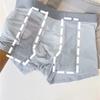 Men Boxer Underwear Mid-rise Elastic Waistband Breathable Mesh Shorts Briefs Solid Color Summer Ice Silk Cooling Panties