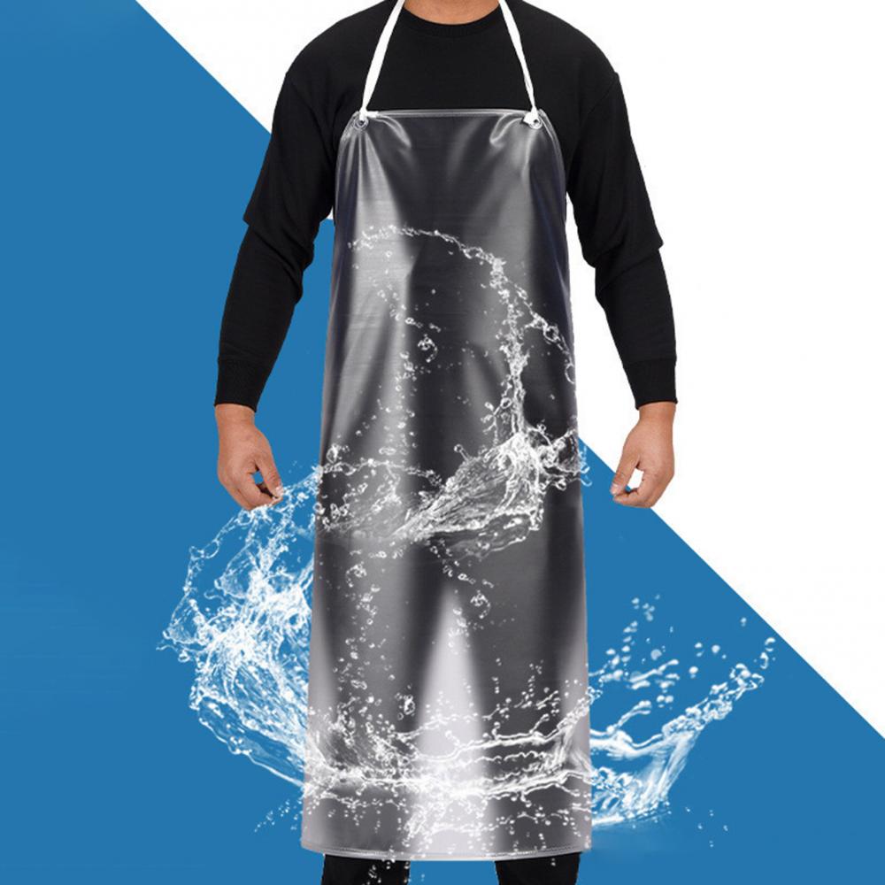 Wasserdichte Transparente PVC Schürze mit Ärmeln zum Binden am Rücken Restaurant Metzger Saubere Küche Kochzubehör
