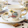 English Jungle Ceramic Coffee Cup Coffee Cup Saucer Set Household Simple Afternoon Tea Flower Tea Cup With Spoon