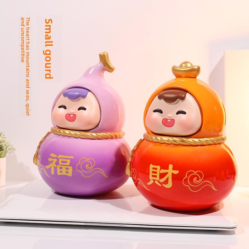 Little Fu Xi Gourd Decorative Piece - Creative Office Desk Decoration, Home Furniture, Entrance Hall Decor, Gift, Doll, Temple