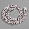 Collana a catena Cuban Link per uomo donna micro pavé in pietra CZ colore oro rosa gioielli hip hop