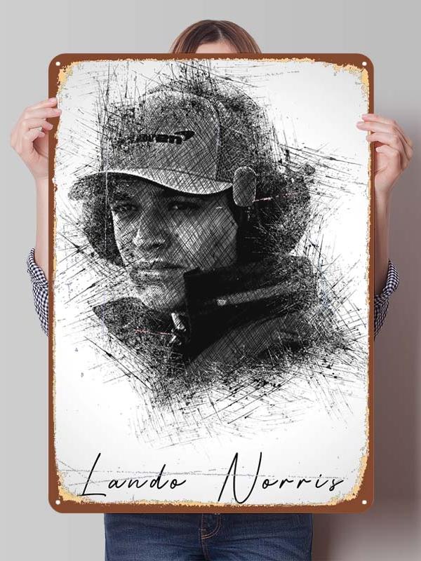 Lando Norris Racer Posters F1 Racing Metal Signs Gaming Room Decoration Custom Tin Plates for Wall Art Decoration Retro Decor