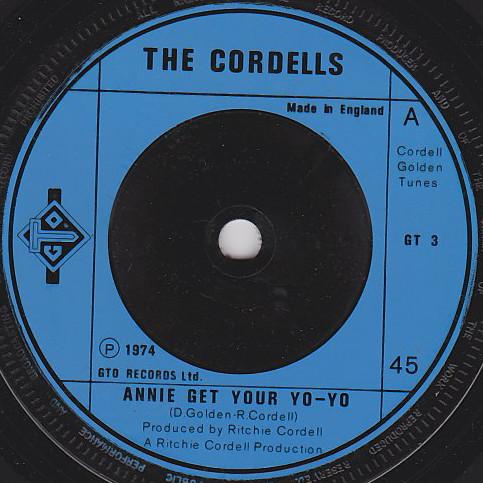

7inch Record CORDELLS Annie Get Your Yoyo GT3 GTO 1974 UK SoulFunk Used