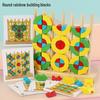 Rainbow Stackable Wooden Geometric Shapes - Baby Educational Toy Rings