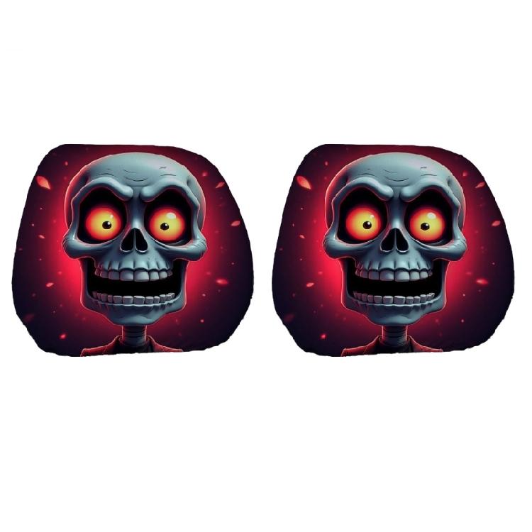 Coprisedili Poggiatesta per Auto Disegnati con Audaci Faccine di Halloween Copri Poggiatesta, Tessuto Elastico Cuscino Umoristico