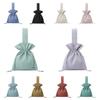 Large Capacity Solid Color Handbag Portable Pleated Bucket Bag Nylon Drawstring Bag  Shopping