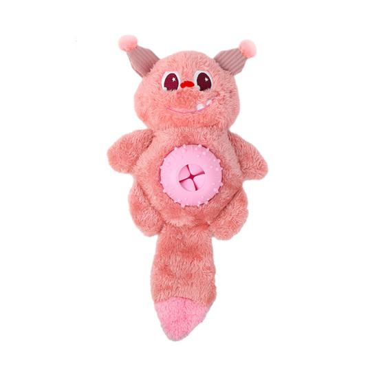 Interactive Plush Dog Toy Soft Squeaky Puppy Enrichment Toy Puzzle Treat Dispenser for Large Medium Small Dogs розовый