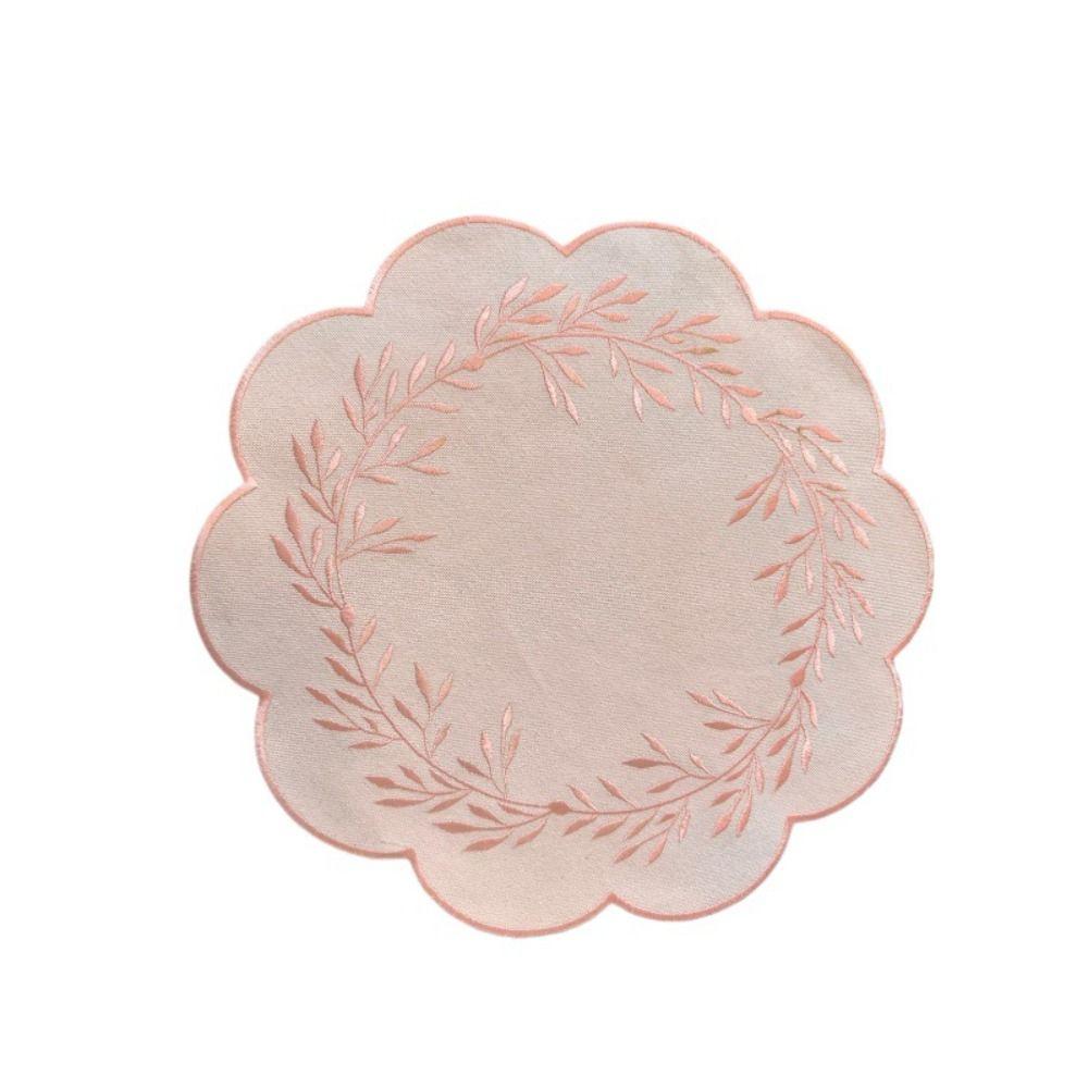 Thickened Embroidered Placemats Wear-resistant Canvas Table Pad Insulation Table Mat  Home Use