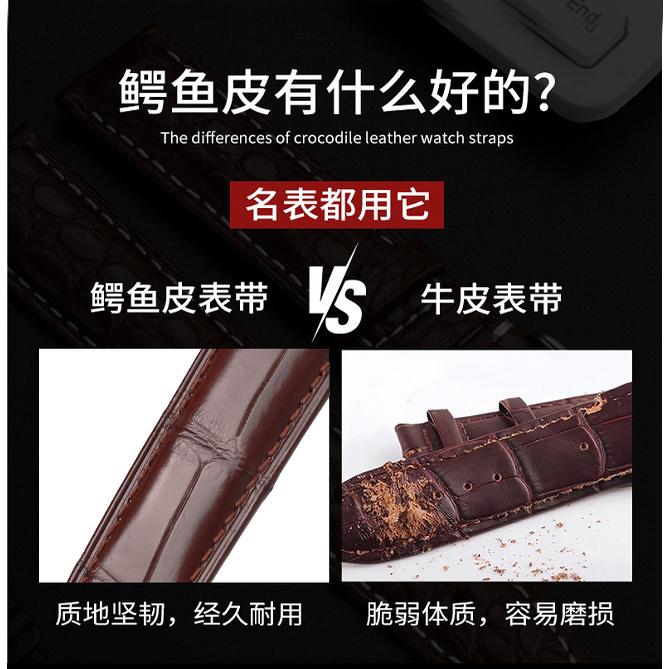 רצועת שעון איכותית מעור תנין 20 מ"מ 22 מ"מ רצועת שעון לגברים לרצועת Hamilton Khaki Field Knight צמיד עור אמיתי