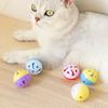 Yousheng 5Pcs Pet Sounding Toy Chimeric Design Rotate Durable Reusable Wear-resistant Interactive Entertainment Plastic Cat Ball Bell Toy for Home