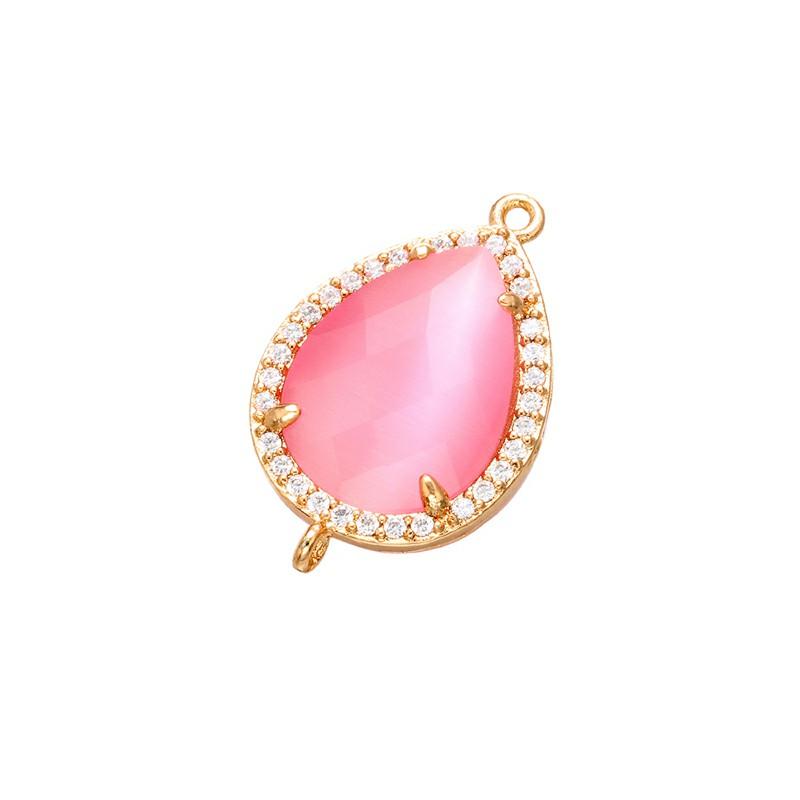 ZHUKOU 16x25mm high quality crystal connector for women DIY necklace earrings bracelet jewelry accessories Making model: VS378