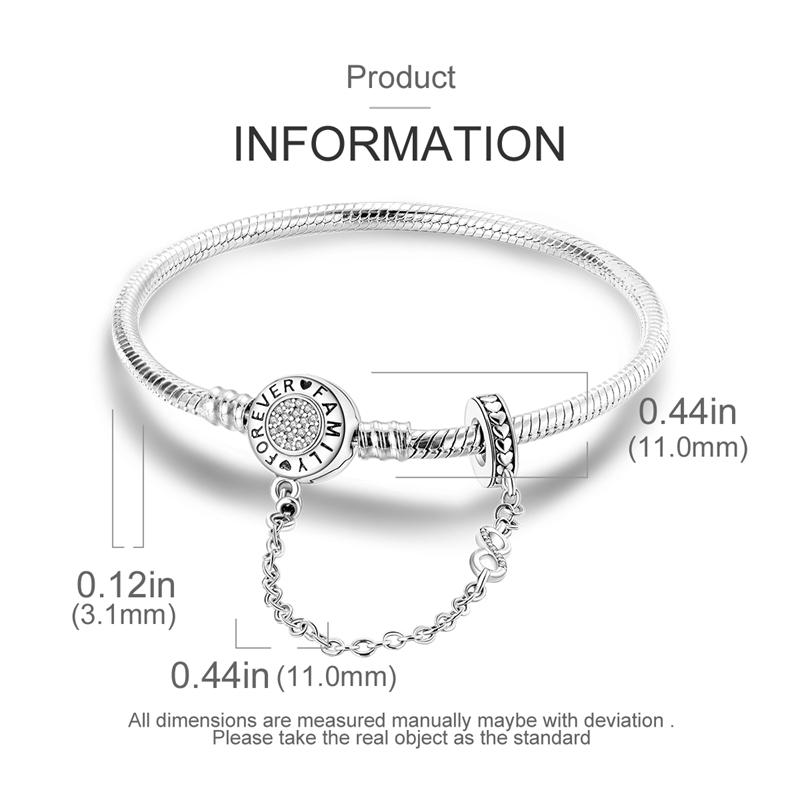 925 Silver Snake Bone Chain Bracelet 17-20CM Guardian Eternal Home Safety DIY Charm Jewelry Gifts for Women