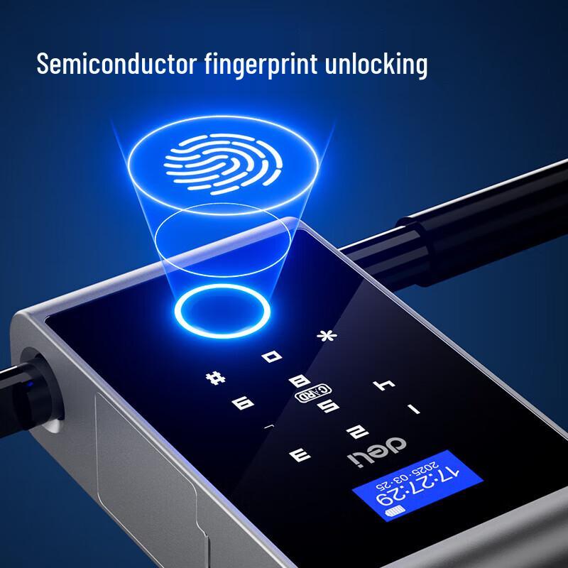 Deli Fingerprint Bluetooth Access Control Glass Door Lock CN plug (adapter included)