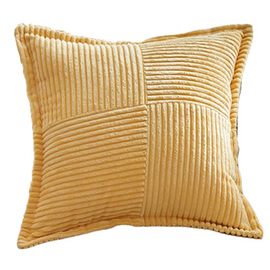 Fodera per cuscino natalizia, morbida federa decorativa quadrata in velluto a coste a righe con bordi larghi, decorazione per la casa