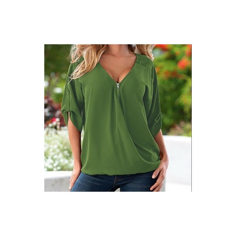 Relaxed Fit Polyester Long Sleeve Vneck Shirt For Women With Spliced Pattern Perfect For Spring