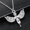Vintage Angel Wing Pendant Necklace Alloy Feather Guardian Charm Necklaces Blessing Jewelry Gift For Making