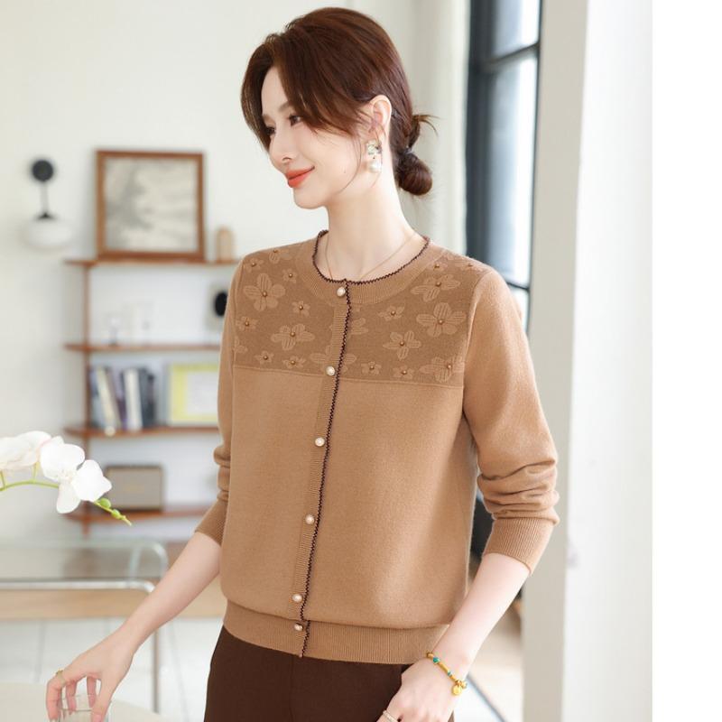 Women's Pullover Mother-in-law Clothes Autumn and Winter Thickened Mother Sweater Medium Women's Knitted Top