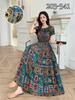 Off-Shoulder One-Neck Cotton Silk Dress Children's Summer Dress Bohemian Island Vacation Dress Travel Beach Dress
