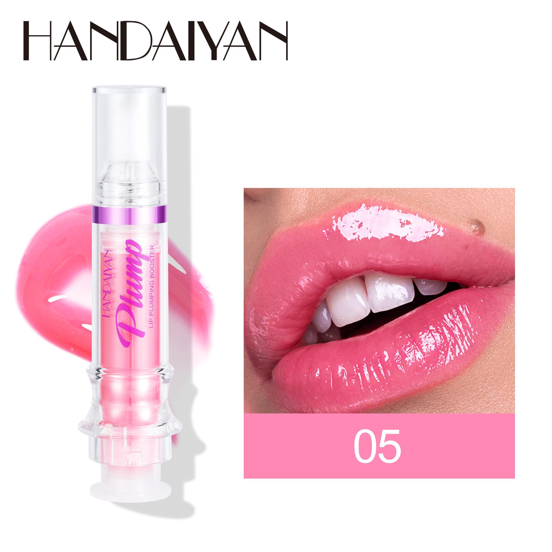 Handaiyan Lip Plumping Booster Sexy Plumper Glitter Red Nude Lippenstift Flüssigkeit Wasserdicht Befeuchten Öl Lipgloss Make-up 05