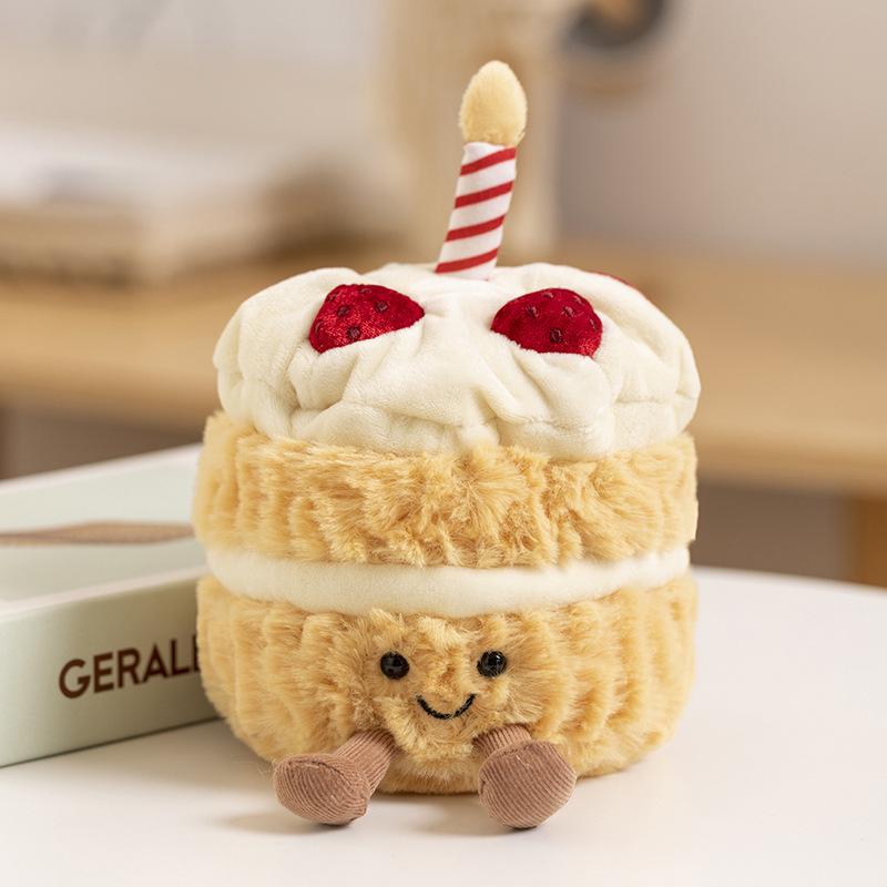 Illuminated Musical Birthday Cake Doll Plush Toy Gift for Girls