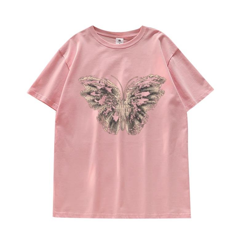 Wine Red Women's Loose Fit Retro Cotton T-Shirt - Summer 2025 Collection