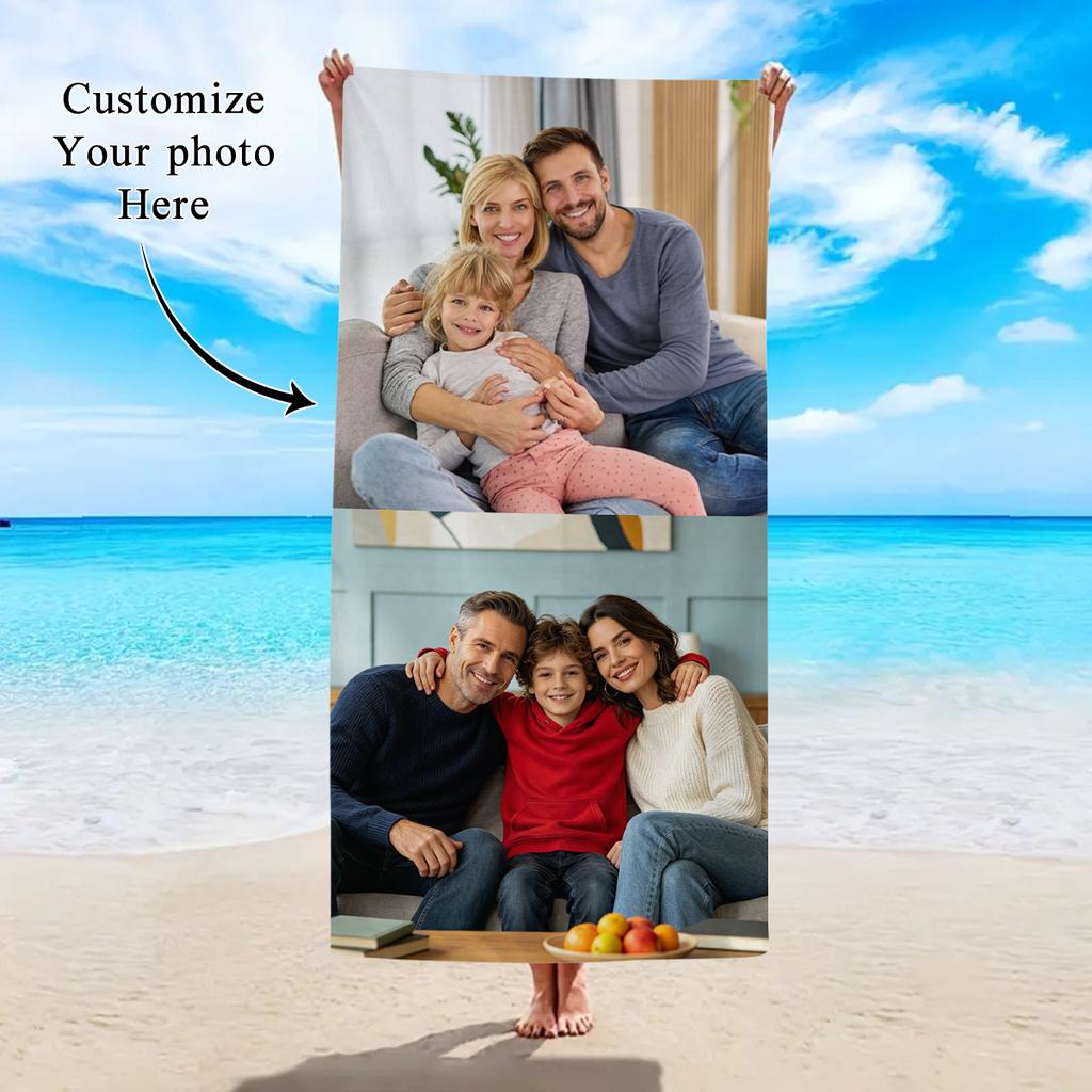 1pc Customized beach towels for photos, personalized photos, wedding photos, family photos, and parent-child photos