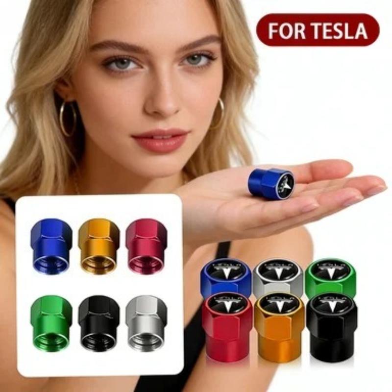 4Pcs Car Tire Valve Caps Metal Tyre Air Stems Cover For Tesla Model 3 Y S X Roadster Model 3 S X Y 2022 Invader Coil Mod WYE K80