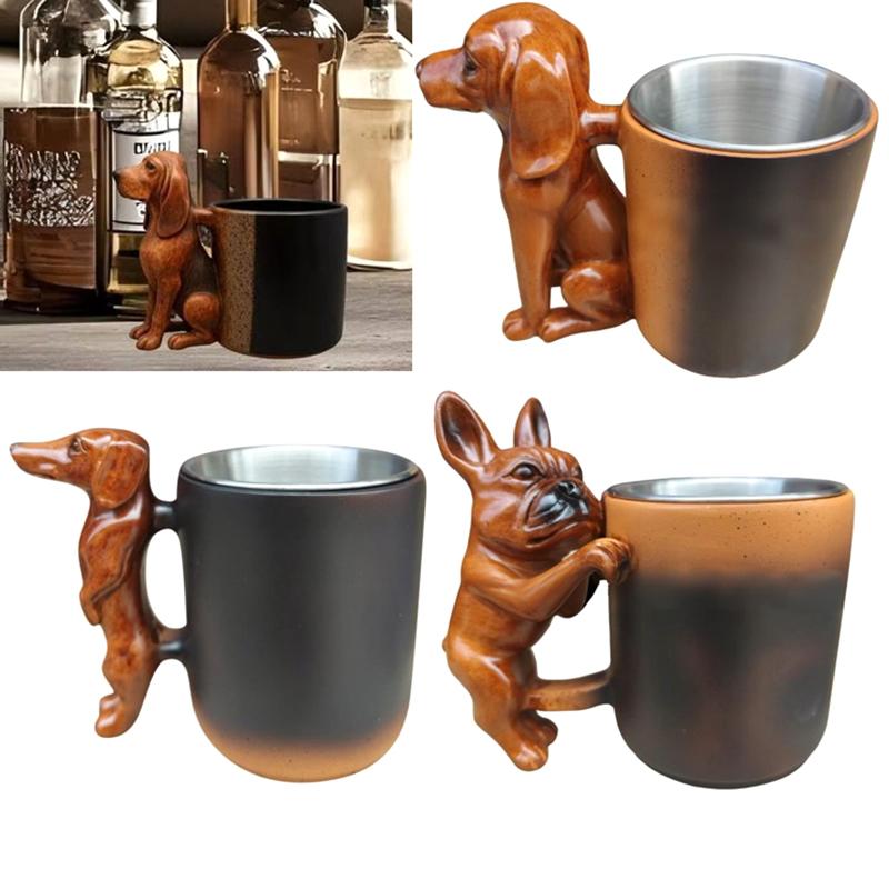 Handmade Dachshund Mug Cute 3D Dachnut Handle Coffee Cup Unique Dog Coffee Mugs Gift For Dogs Owner And Pet Lover Collection