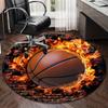 Flame Sphere Energy Round Carpet Chair Cushion Round Entryway Rug, Soft Round Rugs for Living Room, Bedroom, Circle Carpet Decor Gifts