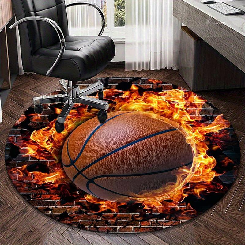 Flame Sphere Energy Round Carpet Chair Cushion Round Entryway Rug, Soft Round Rugs for Living Room, Bedroom, Circle Carpet Decor Gifts