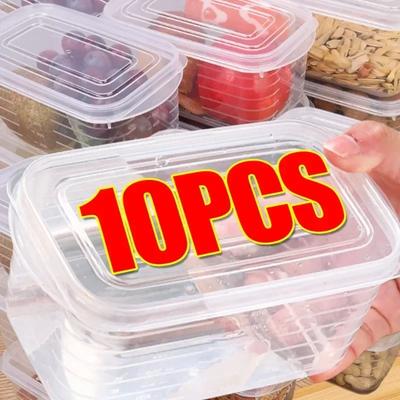 1/10 Stück Kühlschrank Gefrierfleischbox Lebensmittelaufbewahrungsboxen Gemüse Frische Aufbewahrungsbehälter mit Deckel Behälter Lebensmittel-Frischhaltebehälter