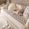 Luxury Sofa Covers Living Room Non-Slip Armrest Backrest Sofa Cushion  Universal Linen Ethnic Style Sofa Cushion Slipcover