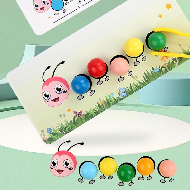 1 Set Color Sorting Montessori Educational Learning Props Clip Beads Toys Gifts Fine Motor Skill Toy For Preschool Kids
