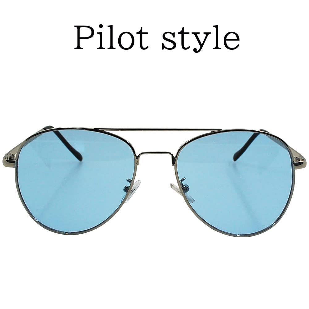 Teardrop Pilot Sunglasses with UV Protection and Light Blue Lenses, Unisex, H-905-14