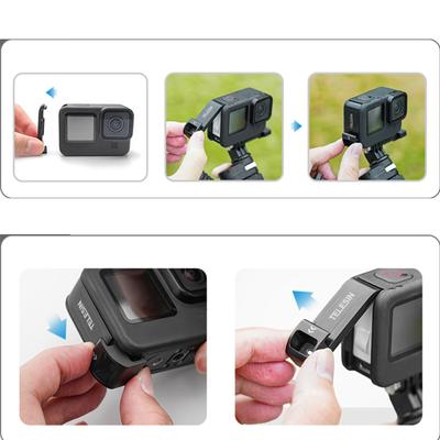 Tapa lateral de batería para Hero 11/10/9, de acero inoxidable extraíble, repuesto para accesorios de Hero 8.