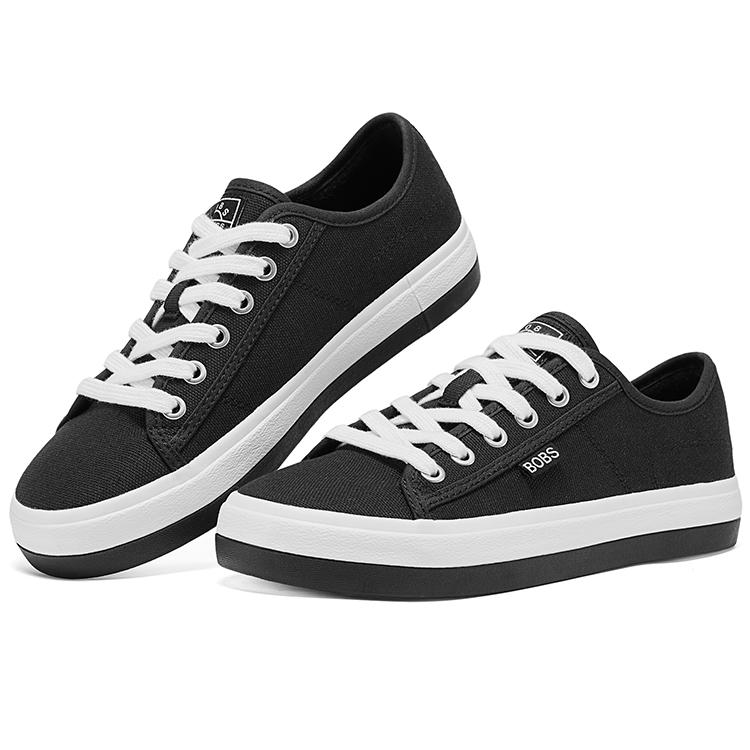 Skechers Bobs Meadow Comfortable Durable Low-Top Canvas Shoes Women sneakers Black 114664-BLK