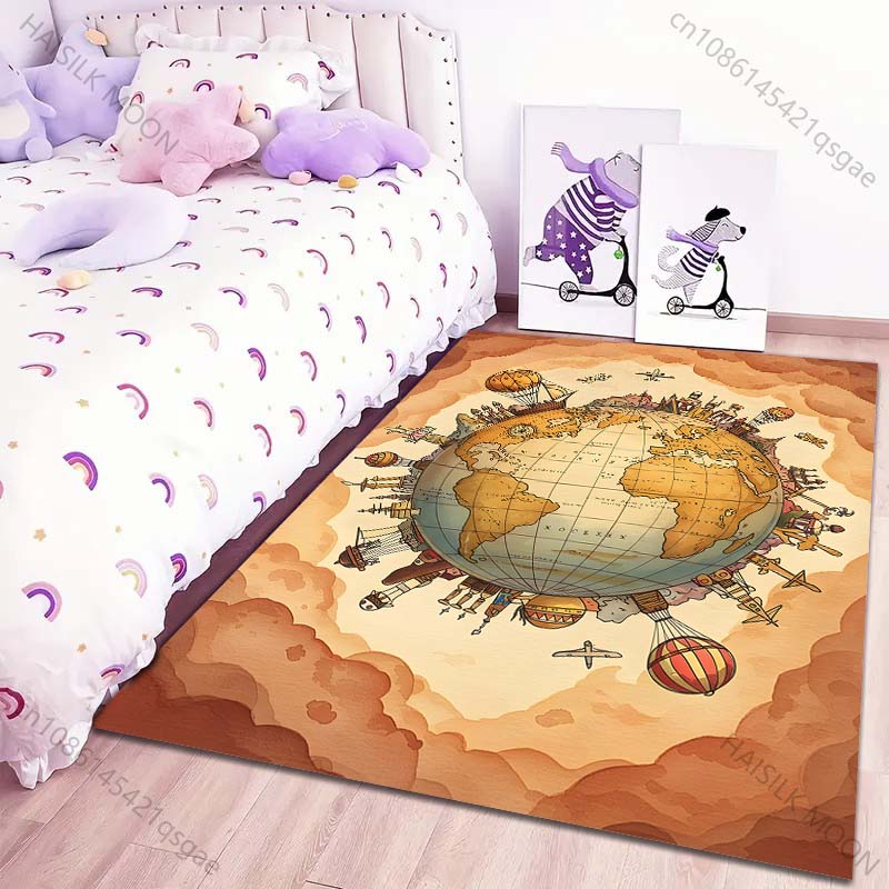 Interesting Planet Exploration Carpet for Living Room Bedroom Bathroom Mat Creative Doormat Sofa Home Decor Large Size